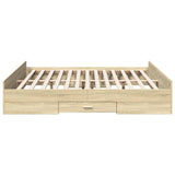 Bed Frame with Drawers without Mattress Sonoma Oak 180x200 cm Super King