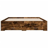 Bed Frame with Drawers without Mattress Smoked Oak 140x200 cm