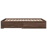 Bed Frame with Drawers without Mattress Brown Oak 135x190 cm Double