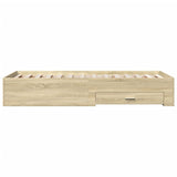 Bed Frame with Drawers without Mattress Sonoma Oak 100x200 cm