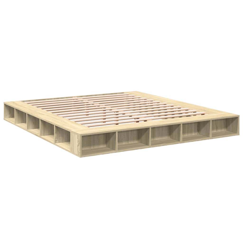 Bed Frame without Mattress Sonoma Oak 200x200 cm