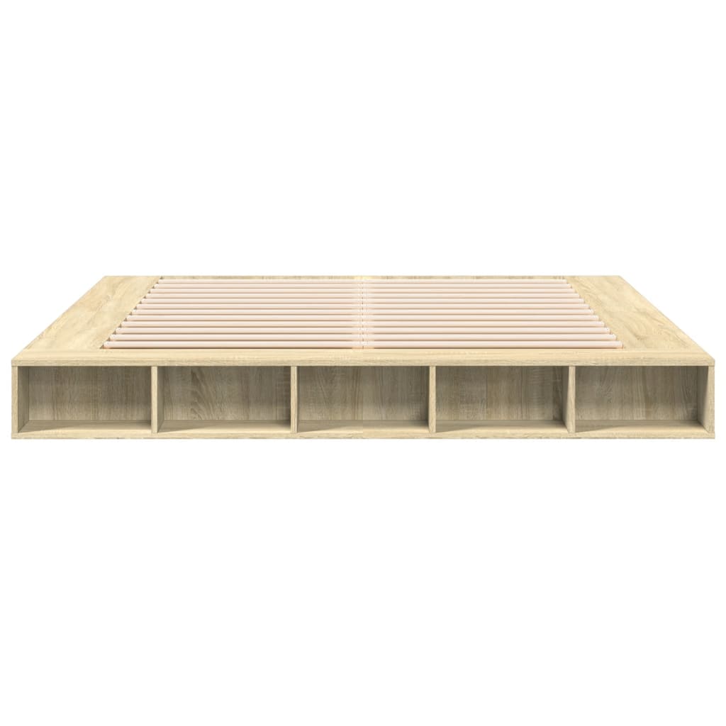 Bed Frame without Mattress Sonoma Oak 200x200 cm