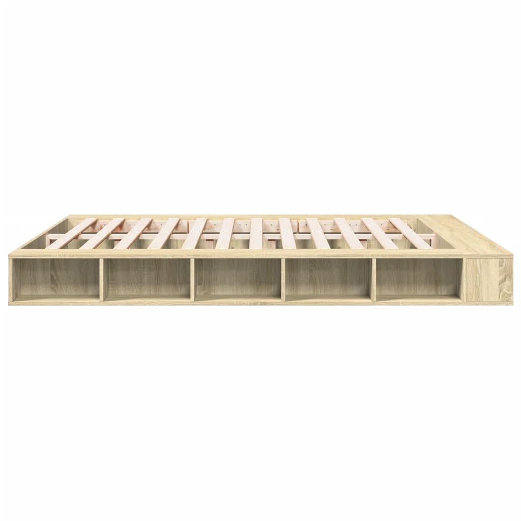 Bed Frame without Mattress Sonoma Oak 200x200 cm