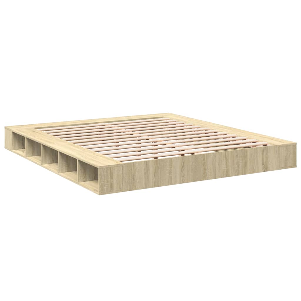 Bed Frame without Mattress Sonoma Oak 200x200 cm