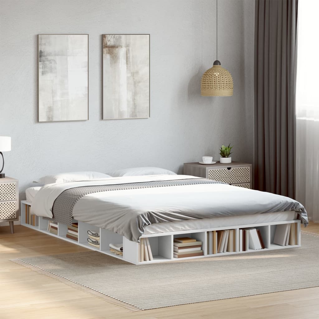 Bed Frame without Mattress White 160x200 cm