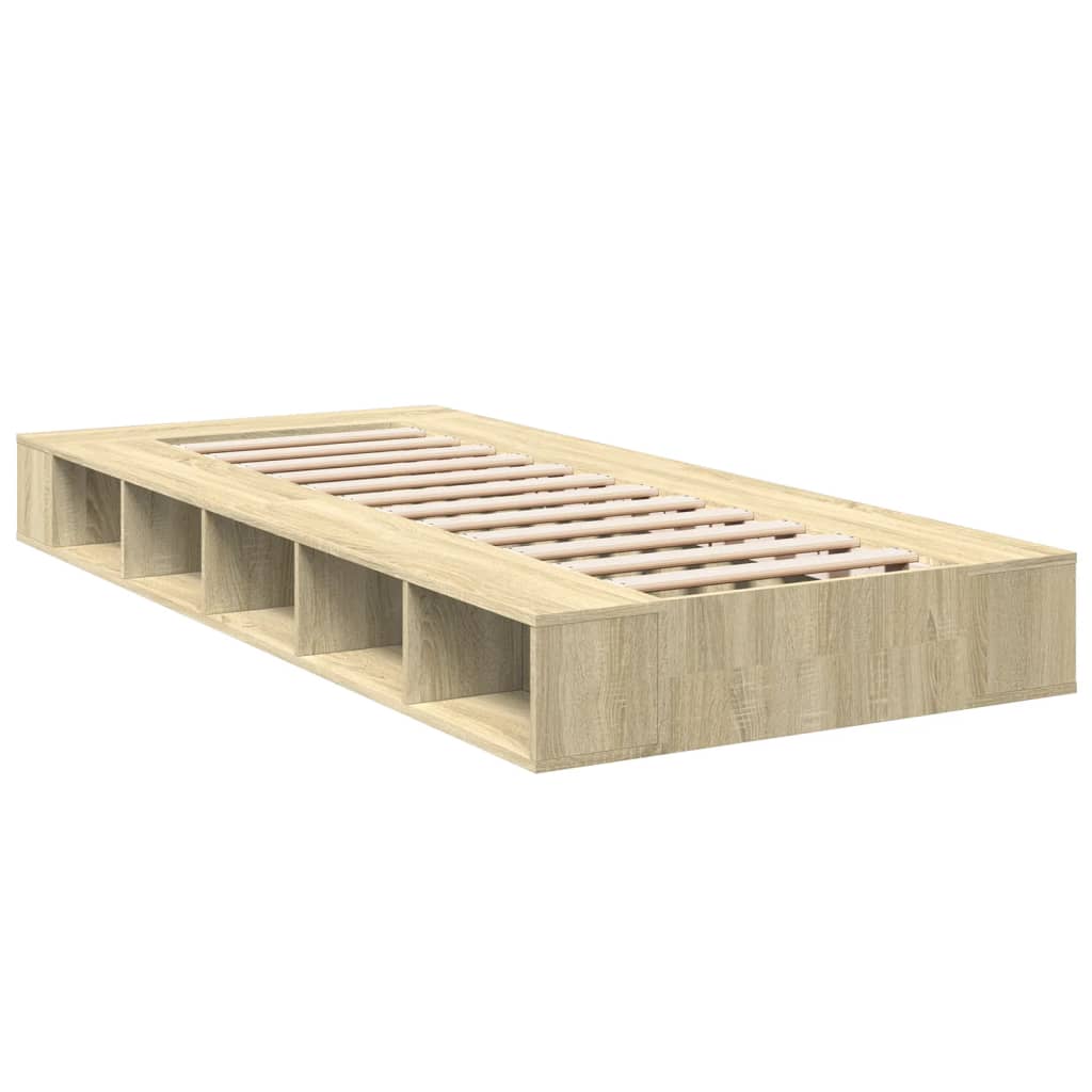 Bed Frame without Mattress Sonoma Oak 75x190 cm Small Single