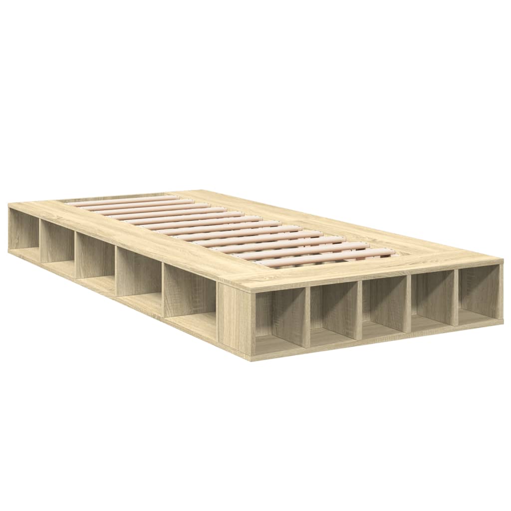 Bed Frame without Mattress Sonoma Oak 75x190 cm Small Single