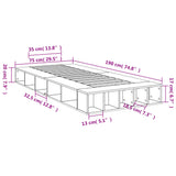 Bed Frame without Mattress Sonoma Oak 75x190 cm Small Single