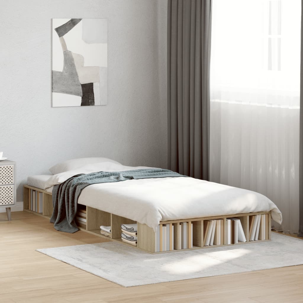 Bed Frame without Mattress Sonoma Oak 75x190 cm Small Single