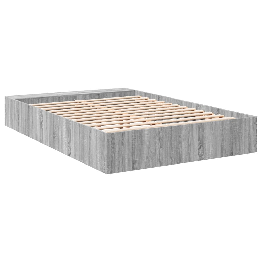 Bed Frame without Mattress Grey Sonoma 160x200 cm