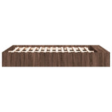 Bed Frame without Mattress Brown Oak 140x200 cm