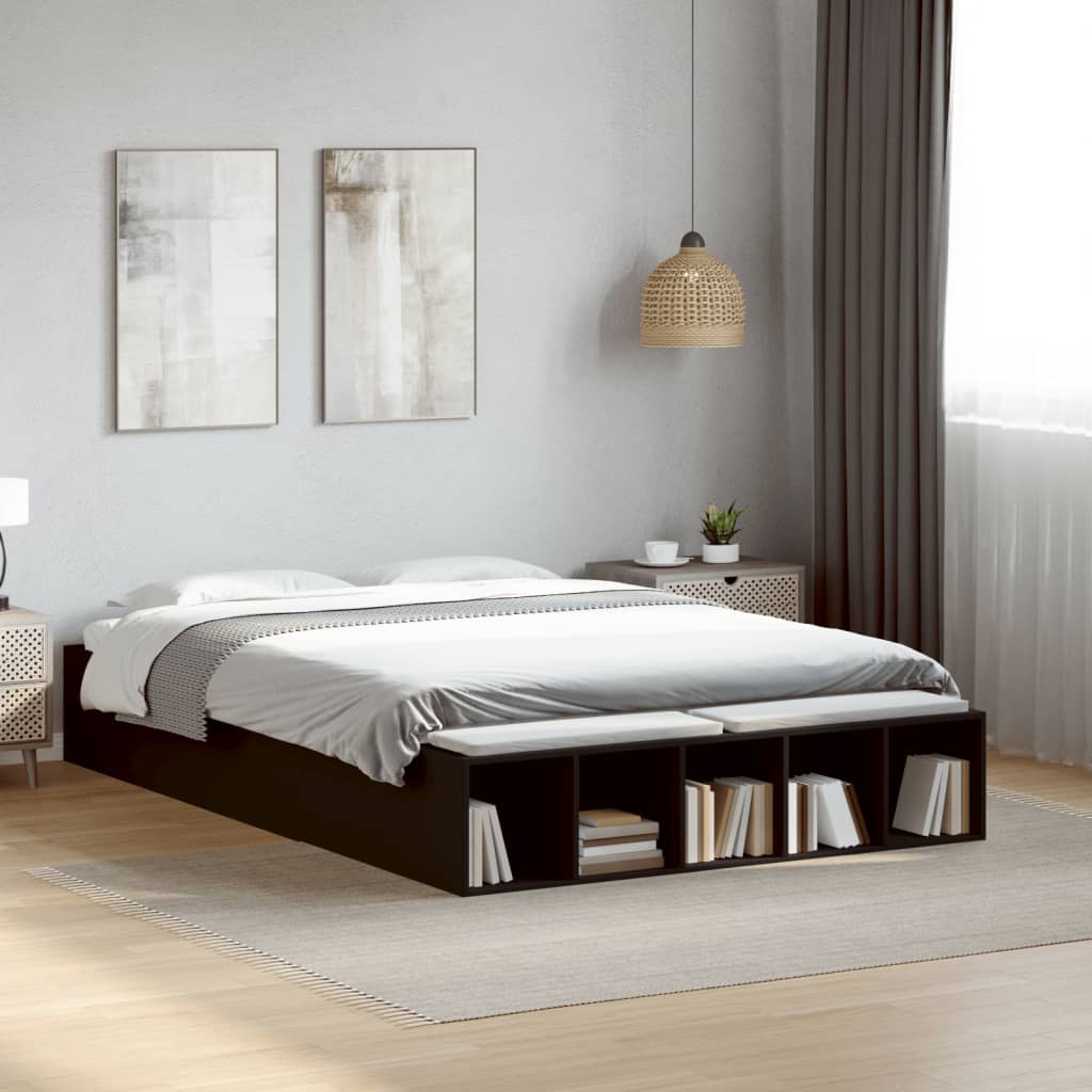 Bed Frame without Mattress Black 120x200 cm