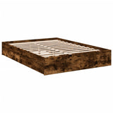 Bed Frame with Drawers without Mattress Smoked Oak 140x200 cm