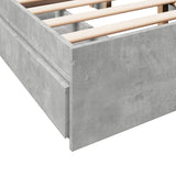 Bed Frame with Drawers without Mattress Concrete Grey 120x200 cm