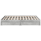 Bed Frame with Drawers without Mattress Concrete Grey 135x190 cm Double