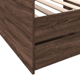 Daybed with Drawers without Mattress Brown Oak 90x190 cm Single