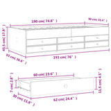 Daybed with Drawers without Mattress Black 90x190 cm Single