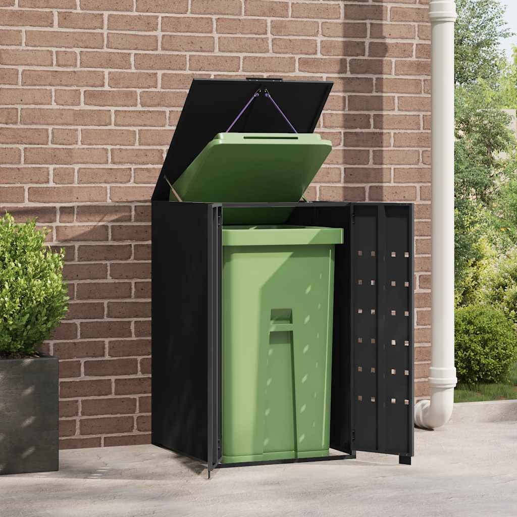 Wheelie Bin Storage for Single Bin Black 69x79x117 cm Steel