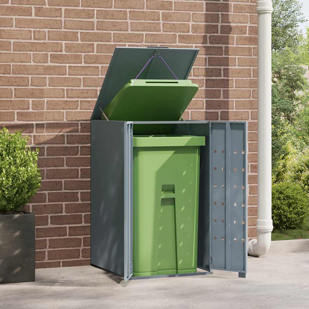 Wheelie Bin Storage for Single Bin Grey 69x79x117 cm Steel