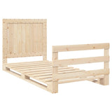 Bed Frame without Mattress with Headboard 100x200 cm Solid Wood