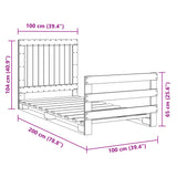 Bed Frame without Mattress with Headboard 100x200 cm Solid Wood