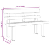 Garden Bench White 110x52x71 cm Polypropylene