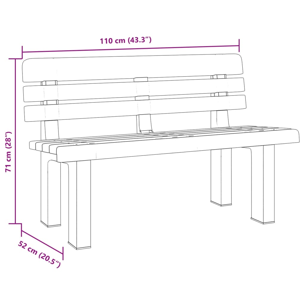 Garden Bench Anthracite 110x52x71 cm Polypropylene