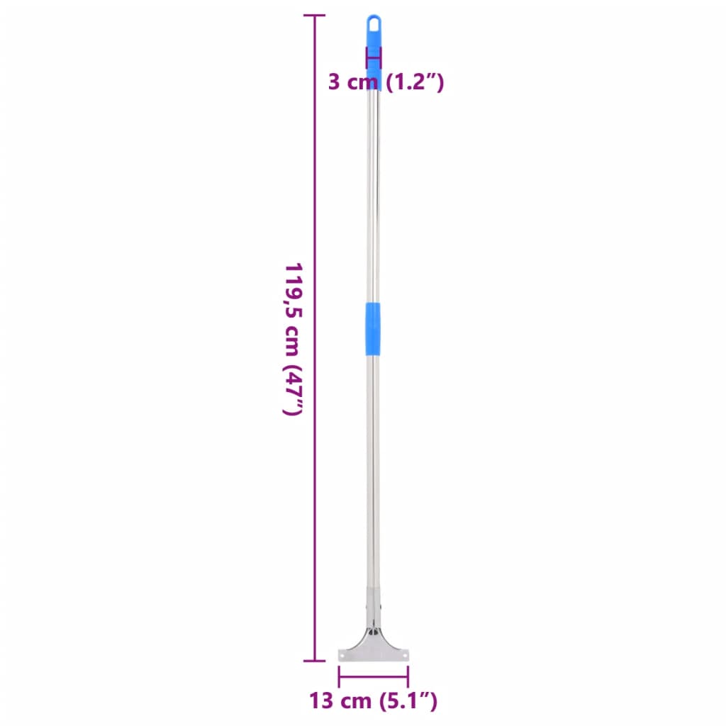  Floor Squeegee Handle 119.5 cm Steel and Plastic