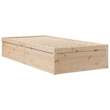 Bed with Mattress 90x190 cm Single Solid Wood Pine