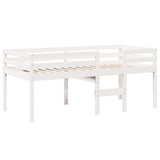 High Sleeper Bed without Mattress White 90x200 cm Solid Wood Pine