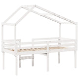 High Sleeper Bed without Mattress White 90x200 cm Solid Wood Pine