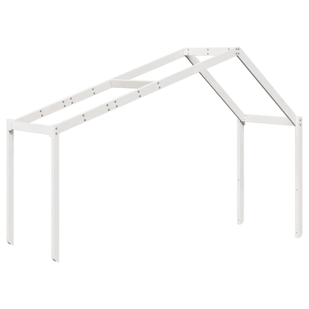 Loft Bed with Ladder and Roof without Mattress White 90x200 cm