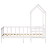 Day Bed and Bench Set with Roof without Mattress White 80x200 cm