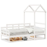 Day Bed with Roof without Mattress White 80x200 cm Solid Wood