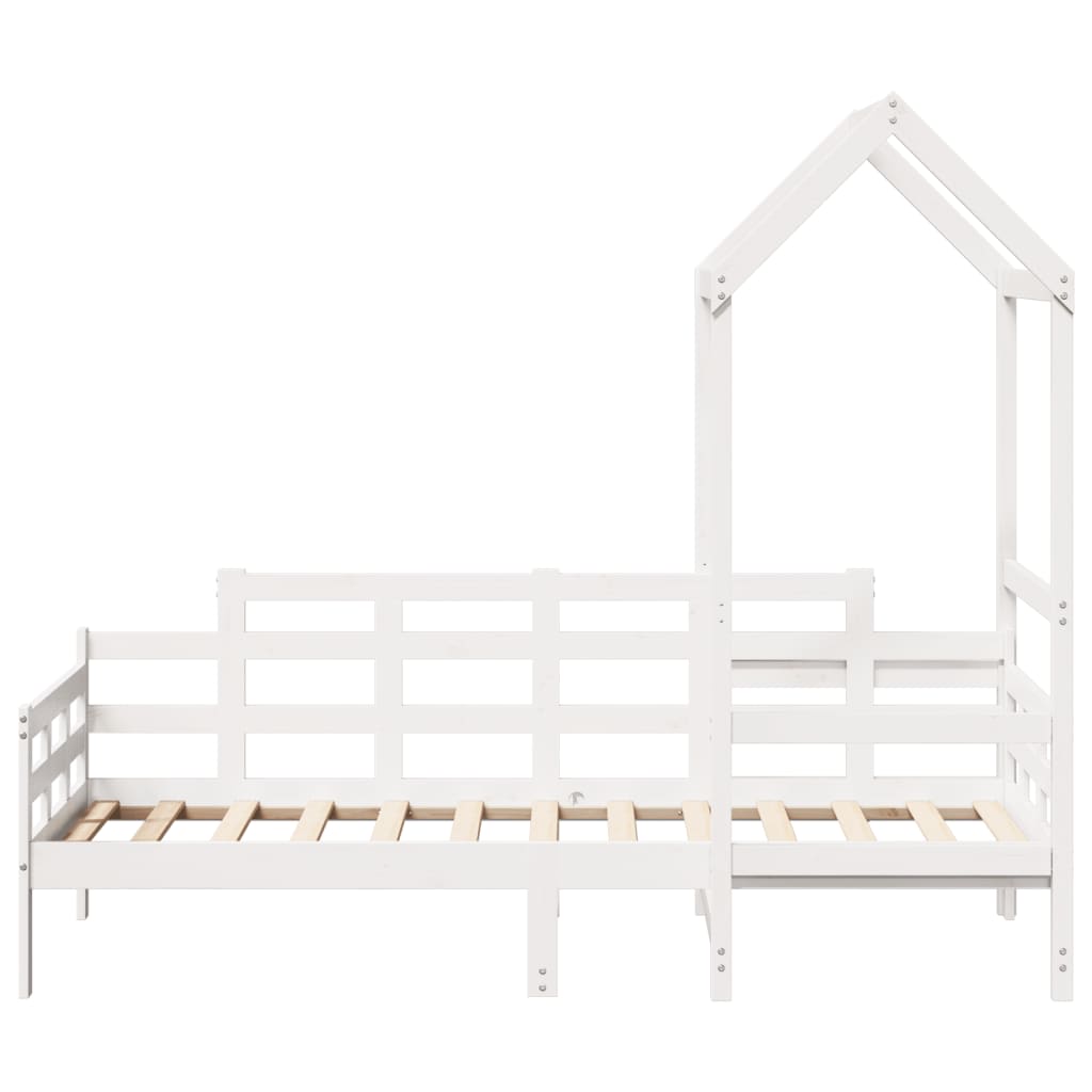 Day Bed with Roof without Mattress White 80x200 cm Solid Wood