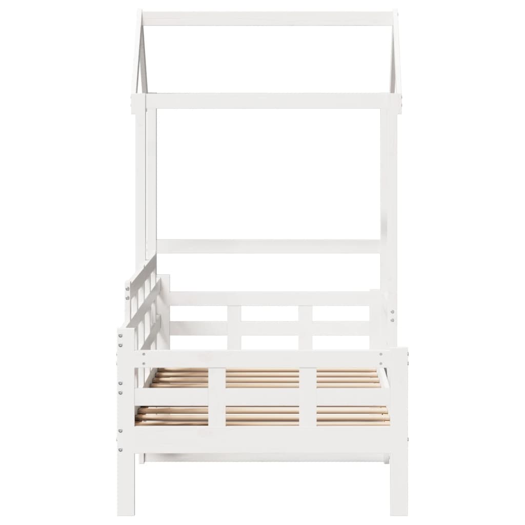 Day Bed with Roof without Mattress White 80x200 cm Solid Wood