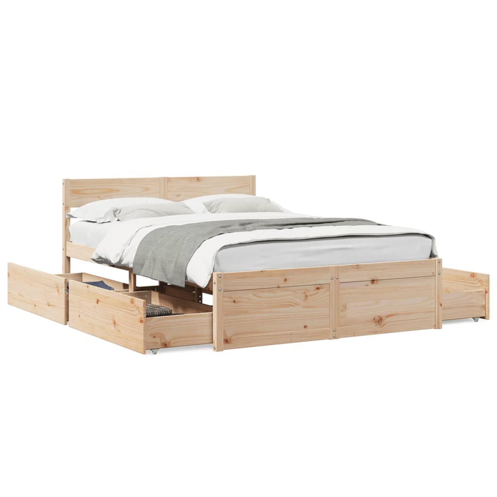 Bed Frame without Mattress 120x200 cm Solid Wood Pine