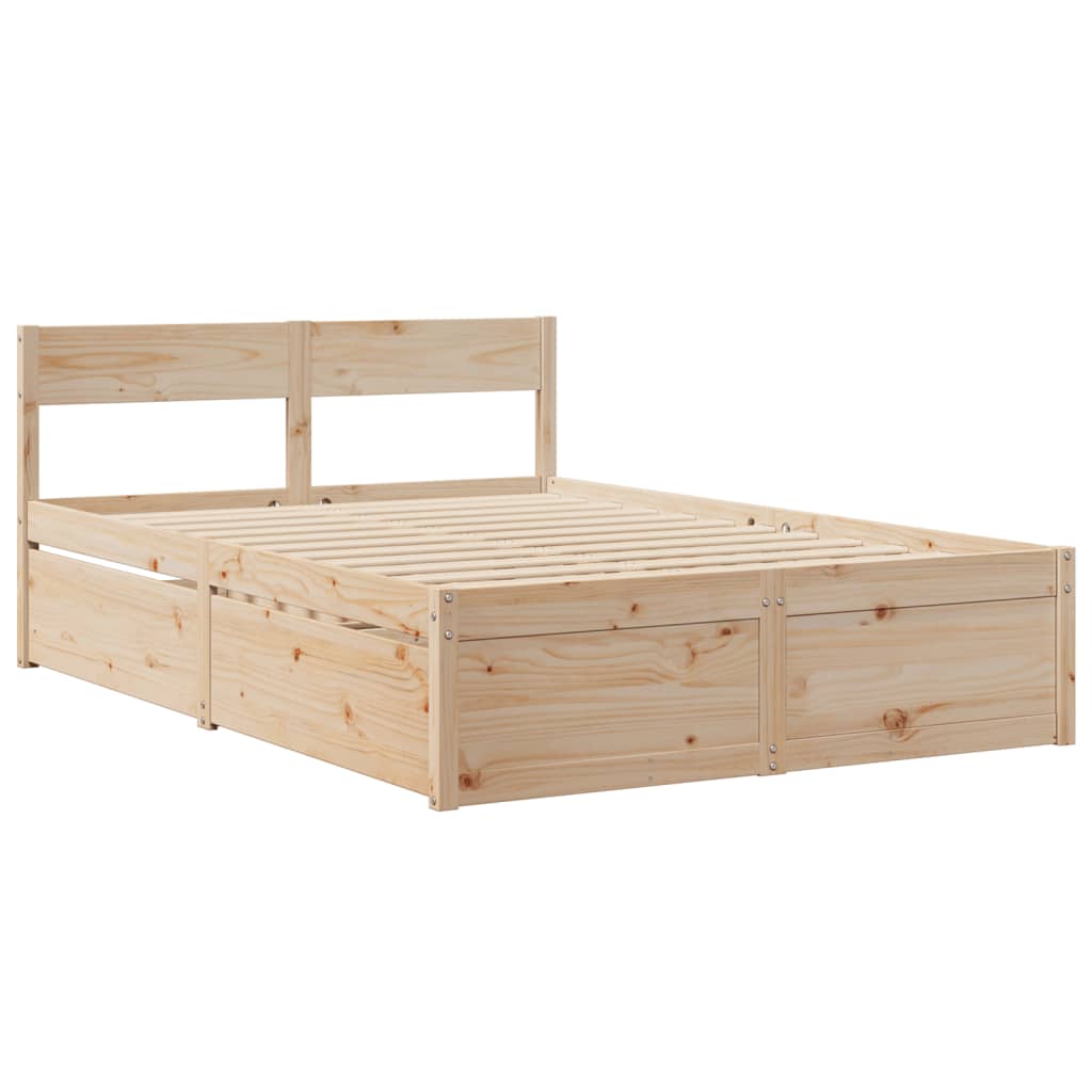 Bed Frame without Mattress 120x200 cm Solid Wood Pine