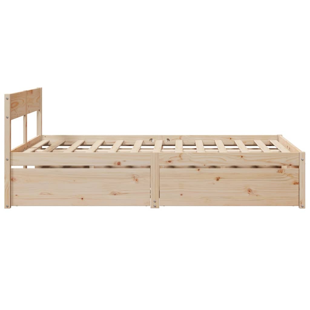 Bed Frame without Mattress 120x200 cm Solid Wood Pine