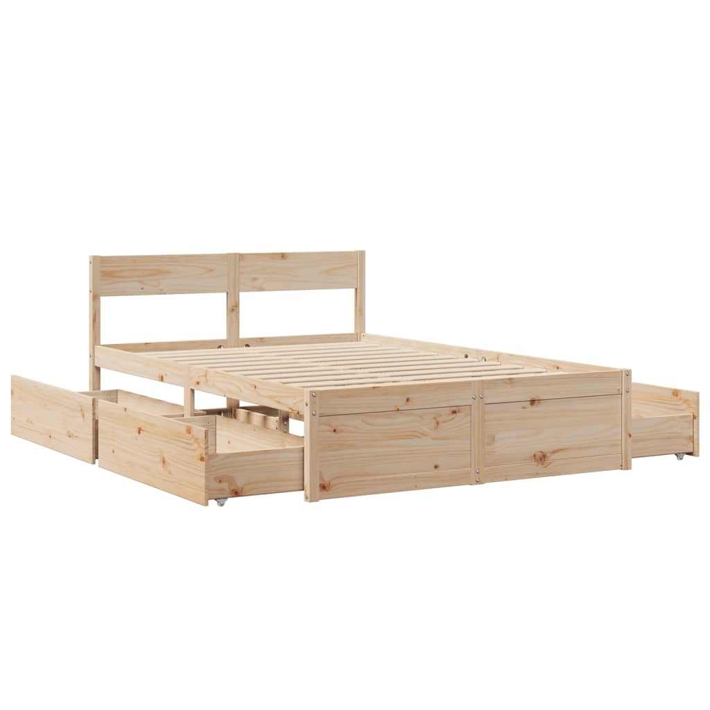 Bed Frame without Mattress 120x200 cm Solid Wood Pine