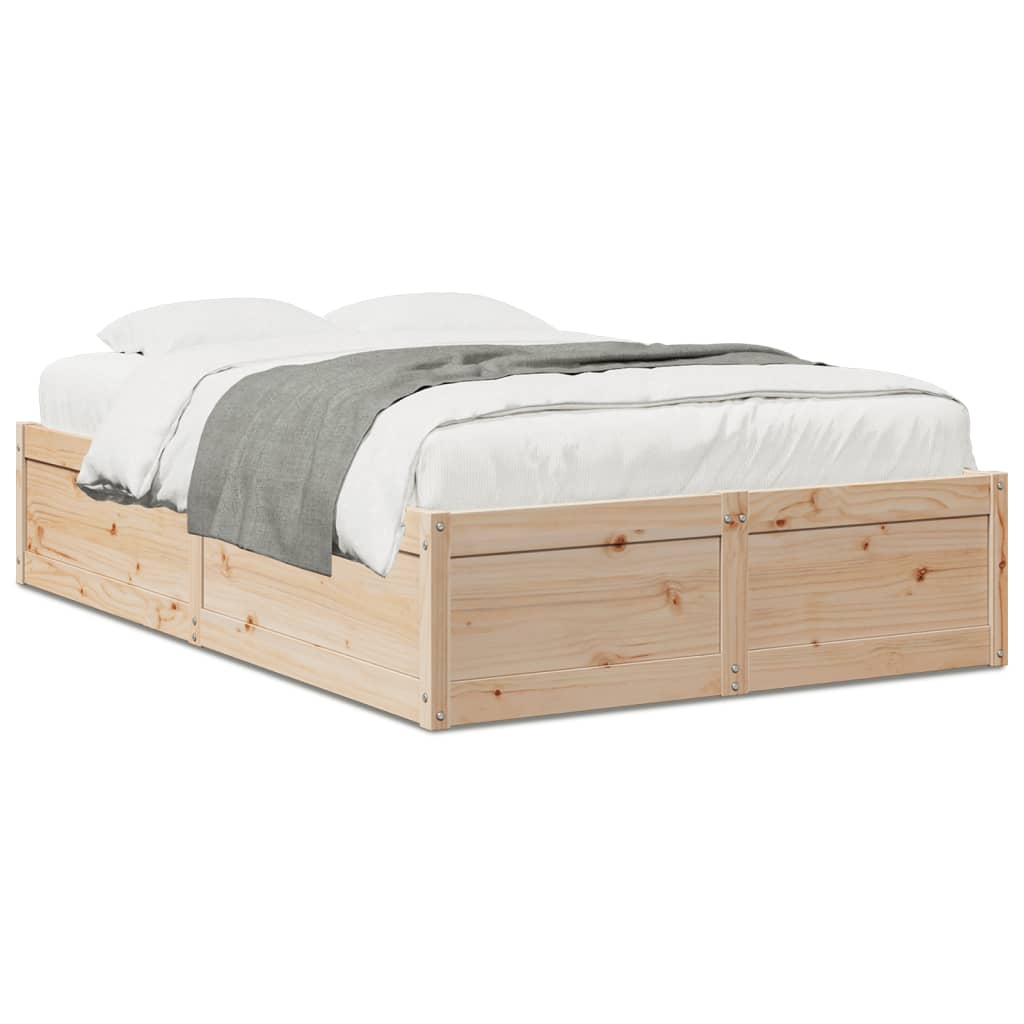 Bed Frame without Mattress 120x190 cm Small Double Solid Wood Pine