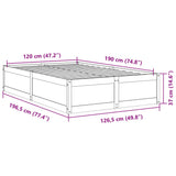 Bed Frame without Mattress 120x190 cm Small Double Solid Wood Pine