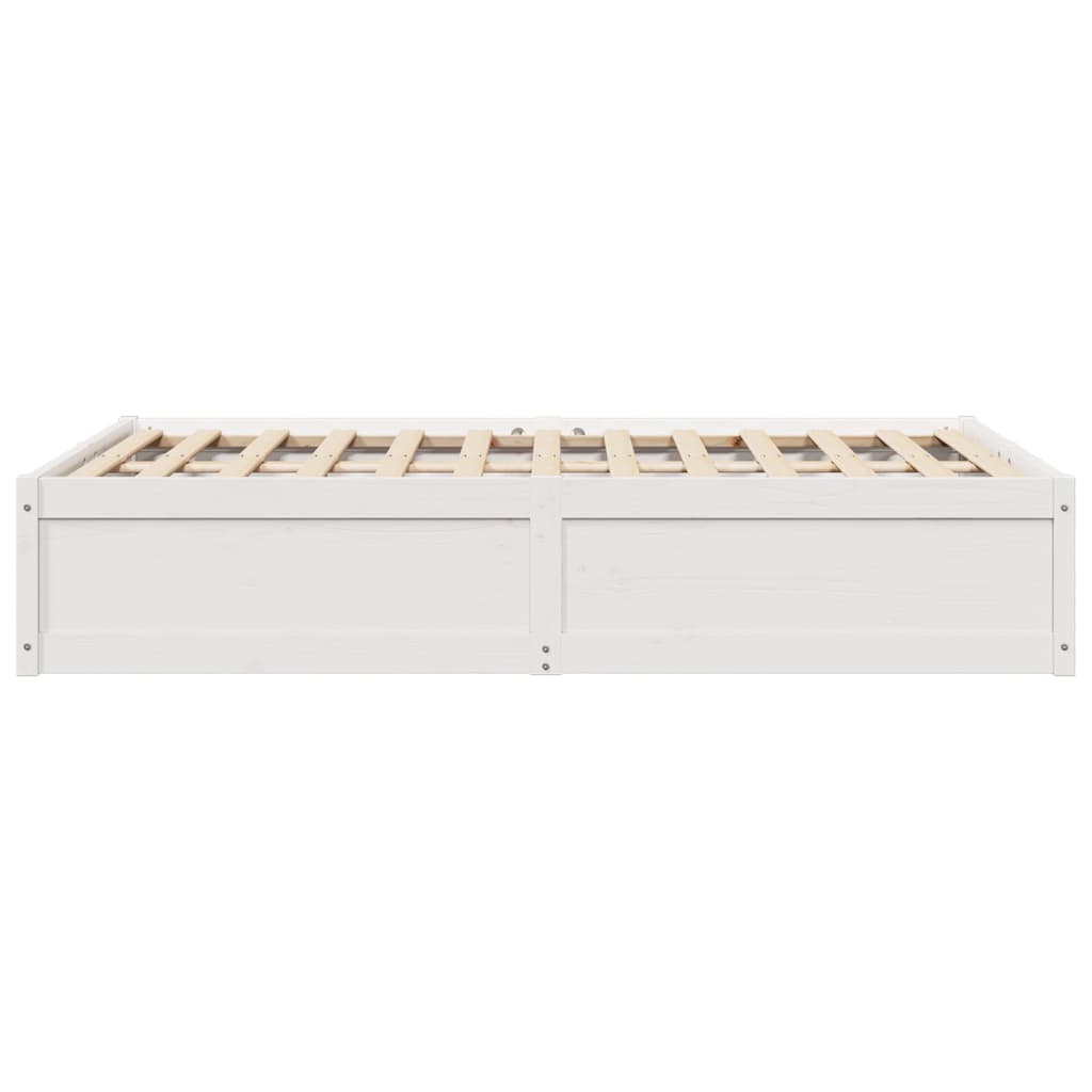 Bed Frame without Mattress White 120x190 cm Small Double Solid Wood Pine