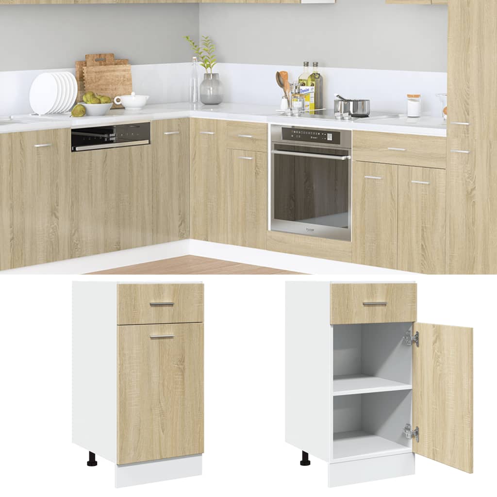 Drawer Bottom Cabinet Lyon Sonoma Oak 40x46x81.5 cm Engineered Wood