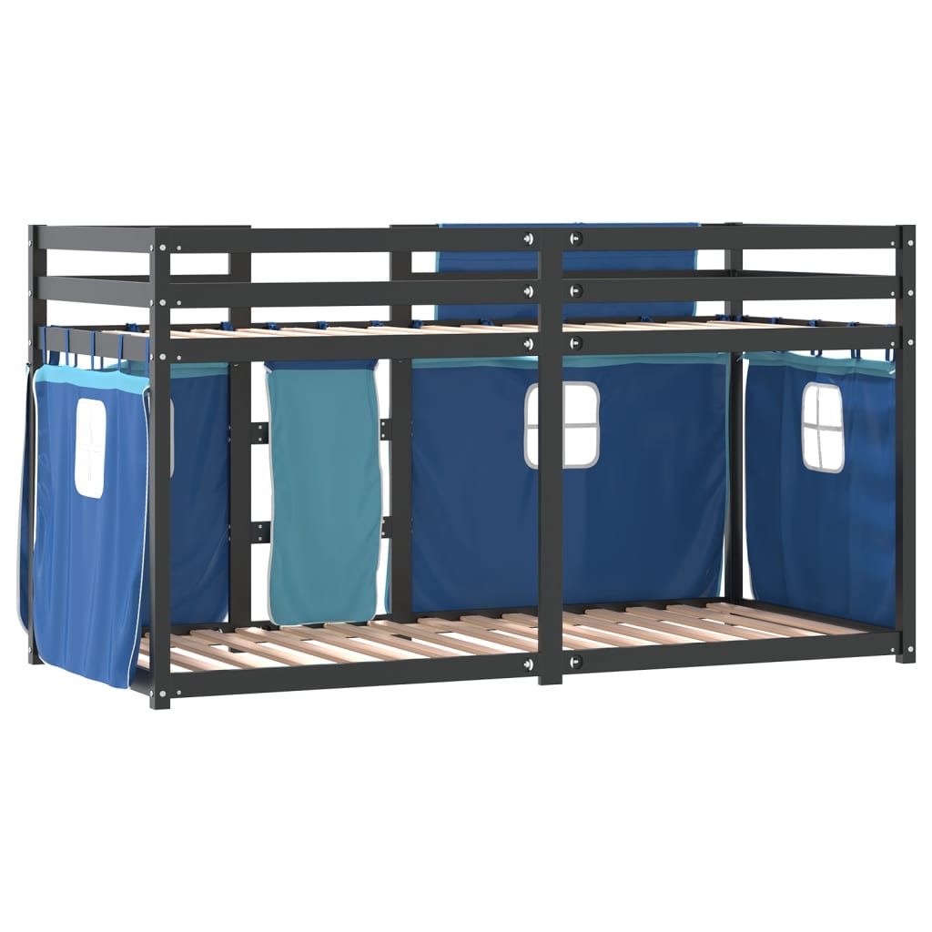 Bunk Bed without Mattress Blue 90x200 cm Solid Wood Pine