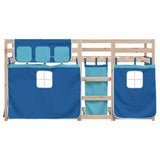 Bunk Bed without Mattress Blue 90x190 cm Single Solid Wood Pine