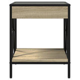 Bedside Table with Infinity LED Sonoma Oak 40x40x49 cm