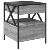 Bedside Table with Infinity LED Grey Sonoma 40x40x51 cm