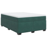 Box Spring Bed with Mattress Dark Green 140x200 cm Velvet