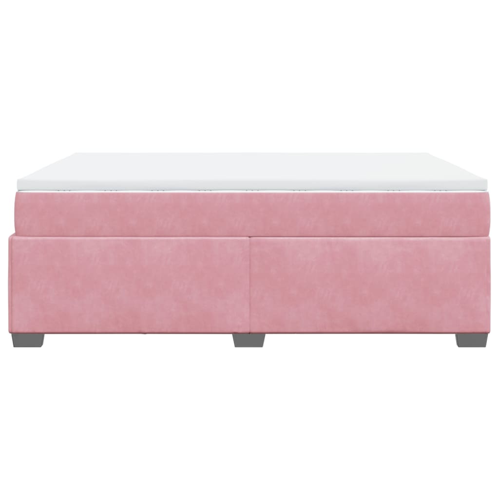 Box Spring Bed with Mattress Pink 140x200 cm Velvet